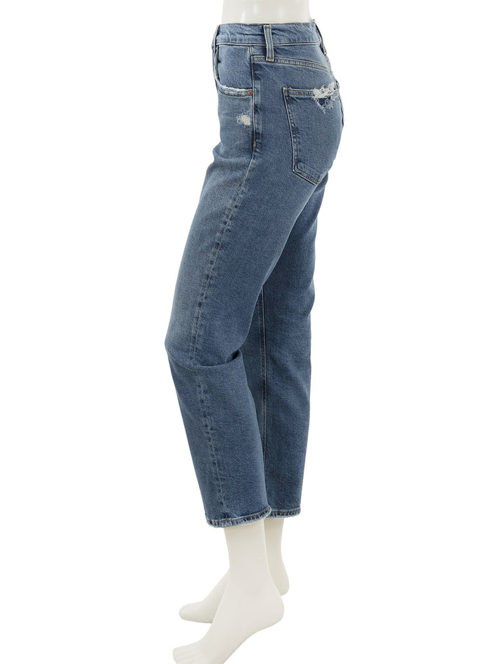Side view of AGOLDE's kye jeans in notion.