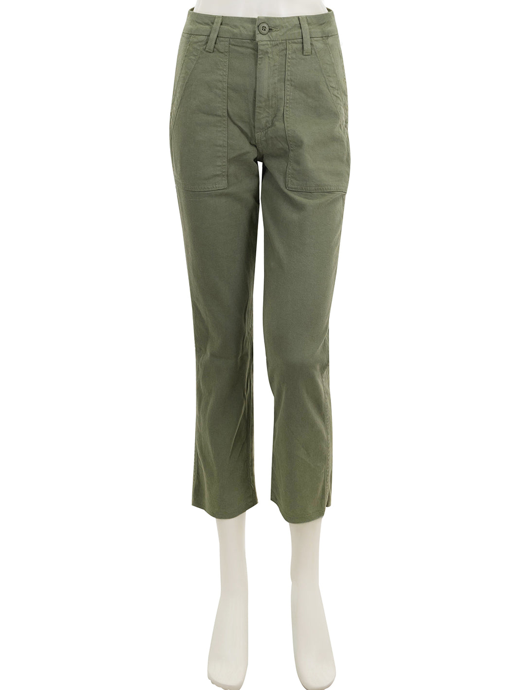 front view of easy army trouser in tea leaf