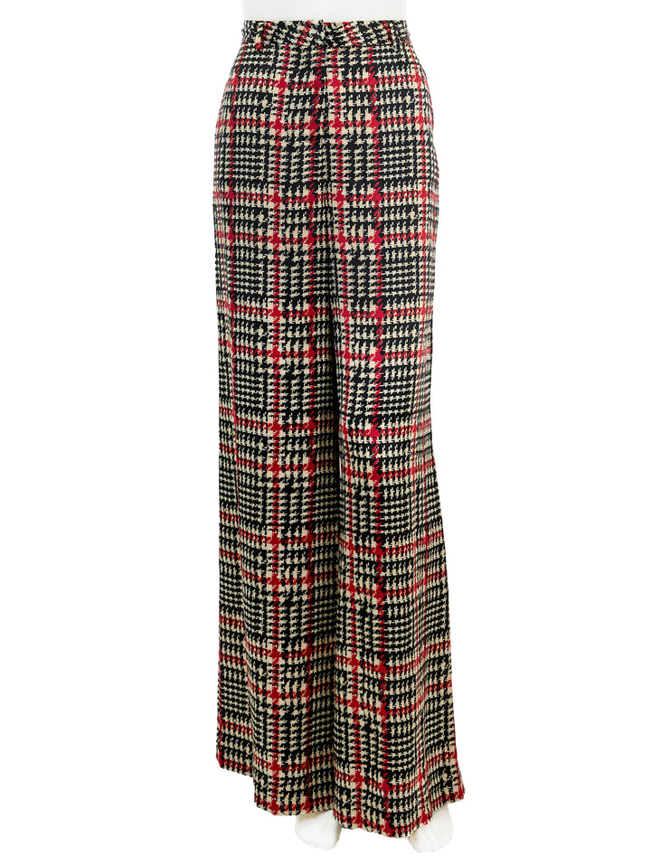 Front view of Lagence's gavin wide leg pant in glen plaid.
