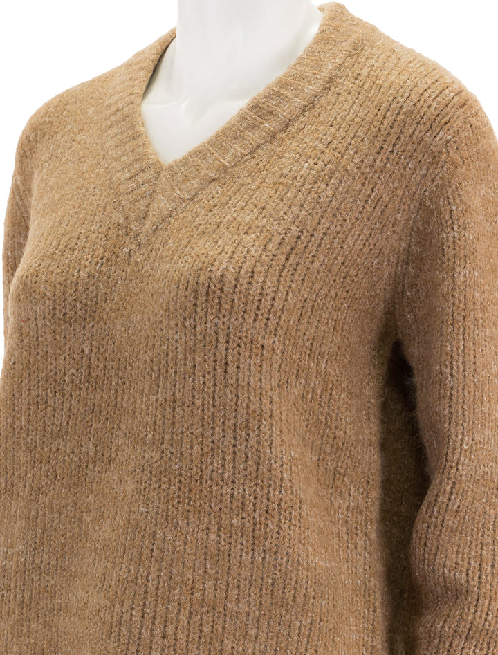 Close-up view of Line's Helena Sweater in Toffee.