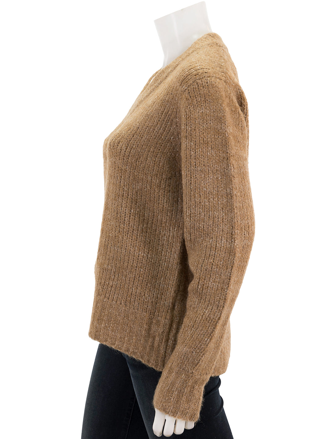 Side view of Line's Helena Sweater in Toffee.