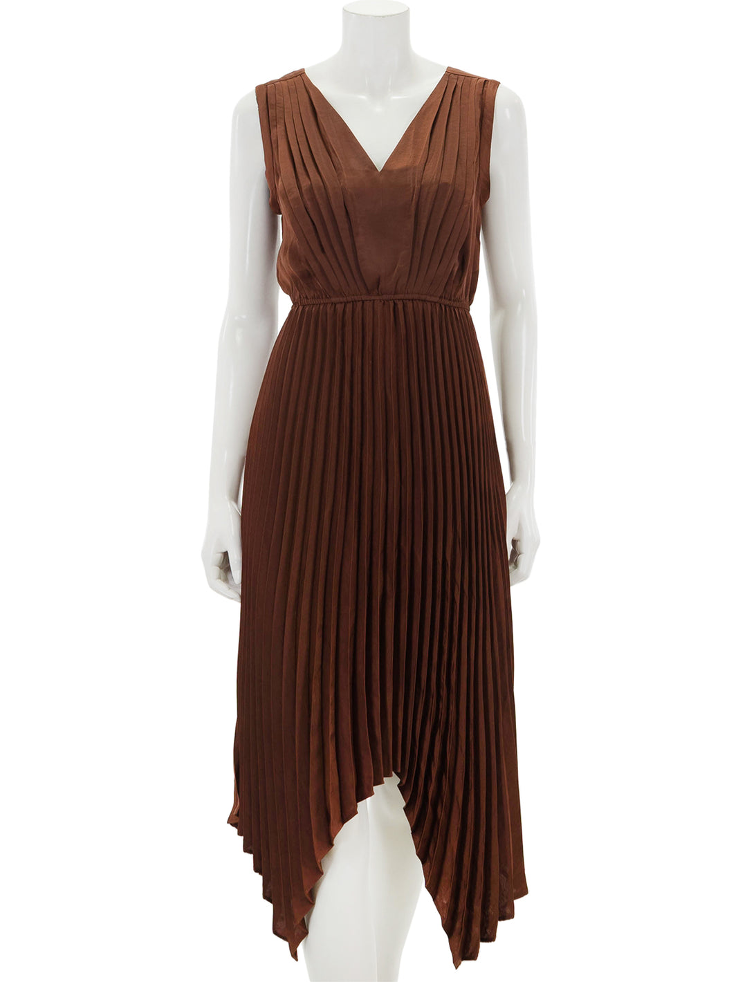 Front view of Steve Madden's donna dress in cinnamon.
