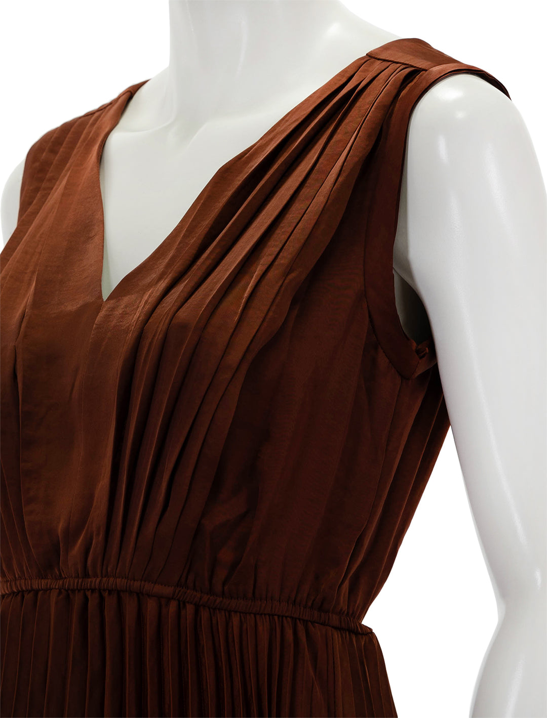 Close-up view of Steve Madden's donna dress in cinnamon.