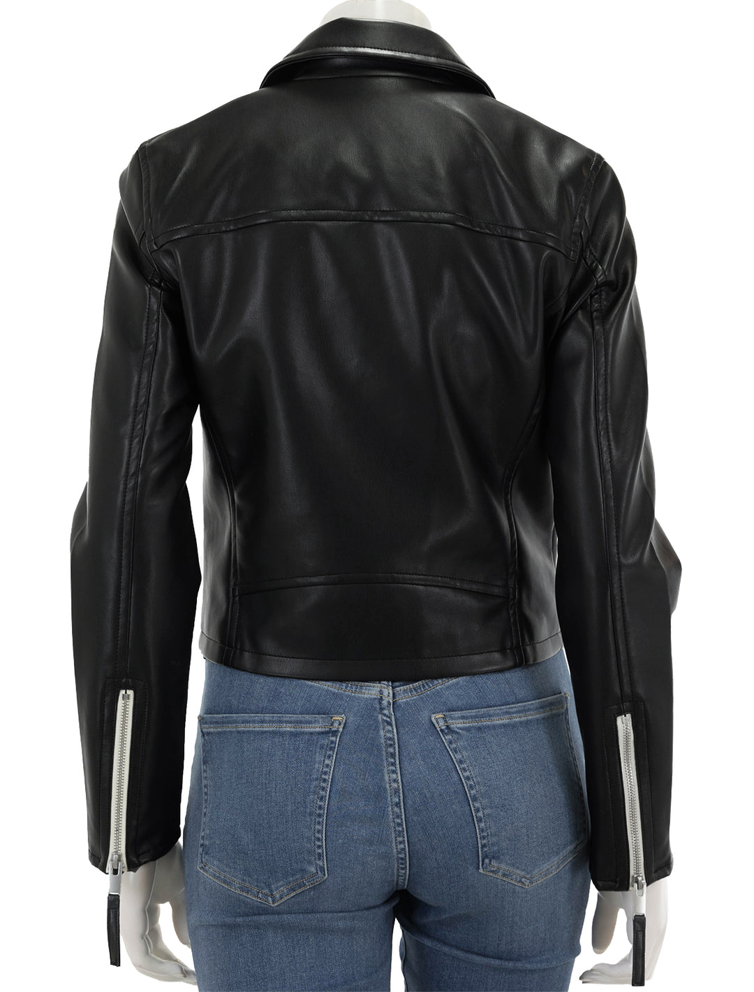 Back view of Steve Madden's vinka jacket in black.