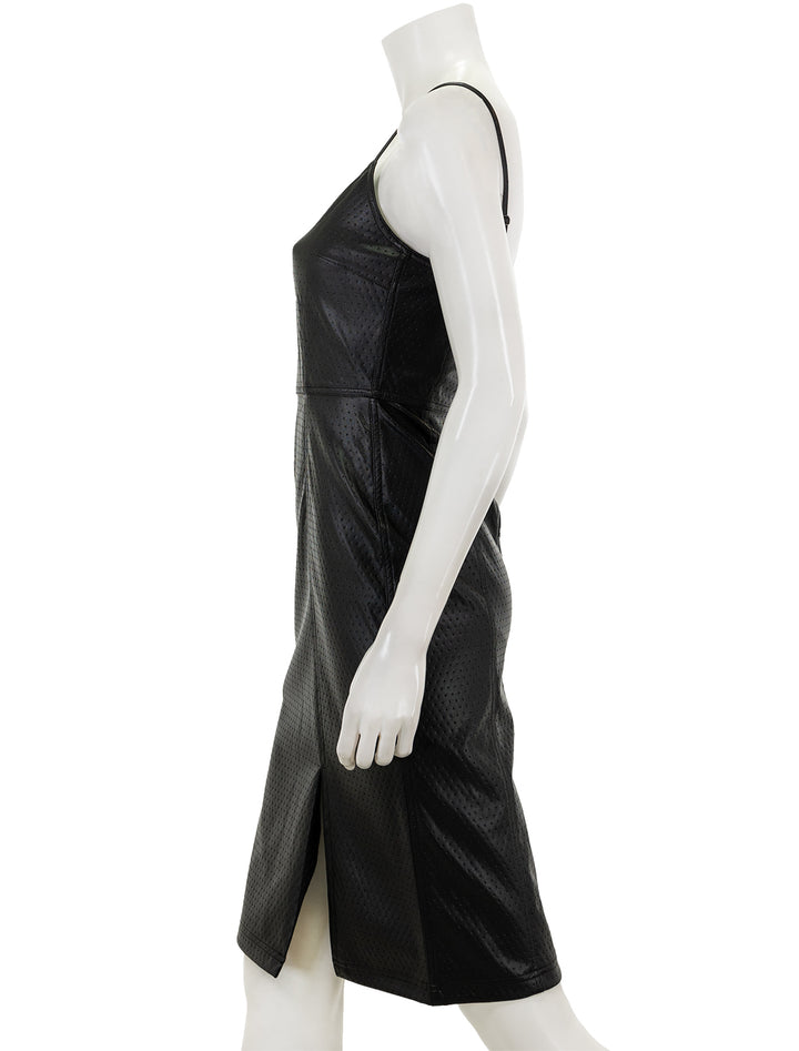 Side view of Steve Madden's giselle dress in black.