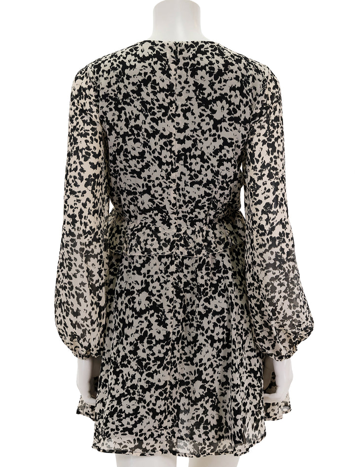 Back view of Steve Madden's rami dress in black and ivory floral.