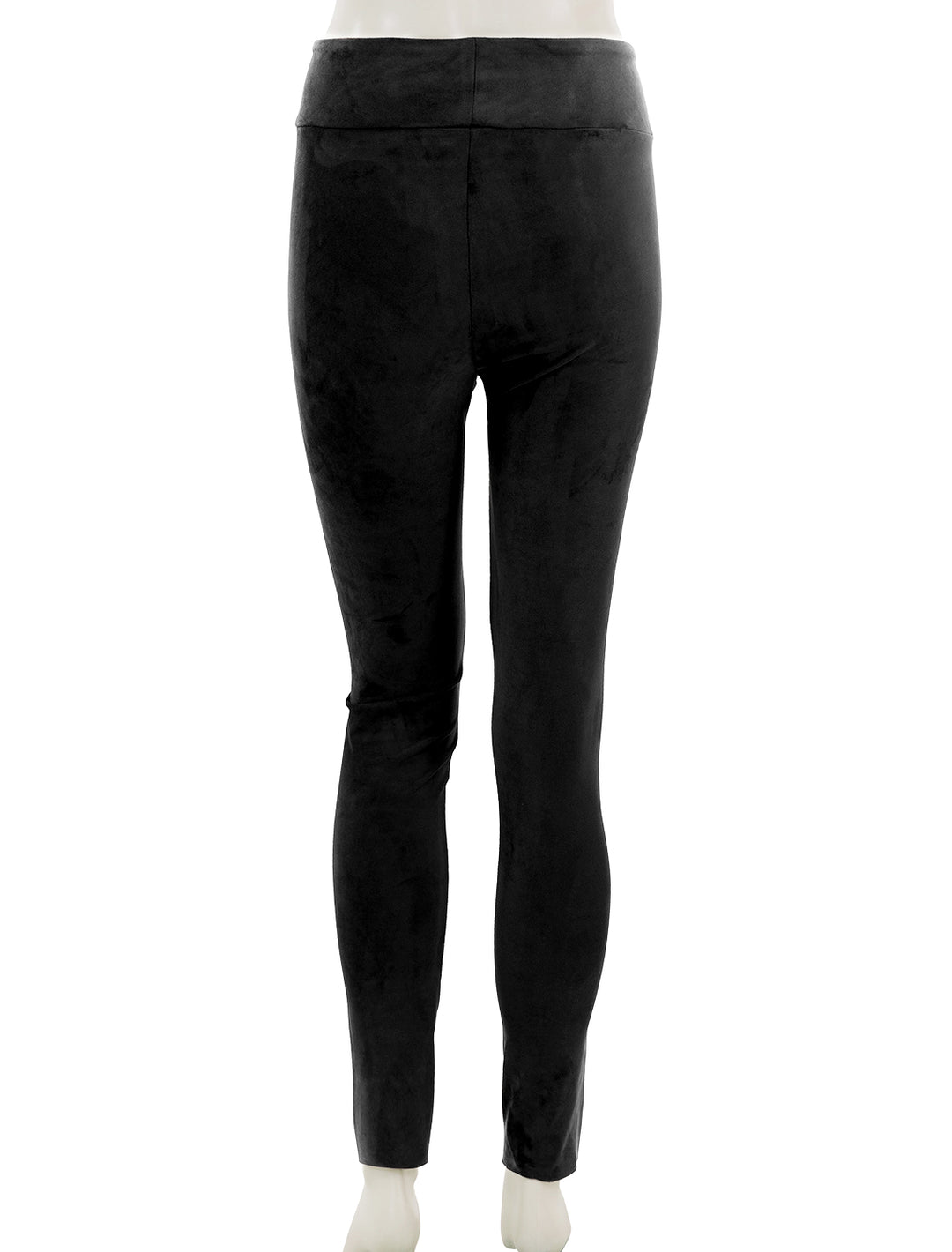 Back view of Splendid's vegan suede leggings in black.