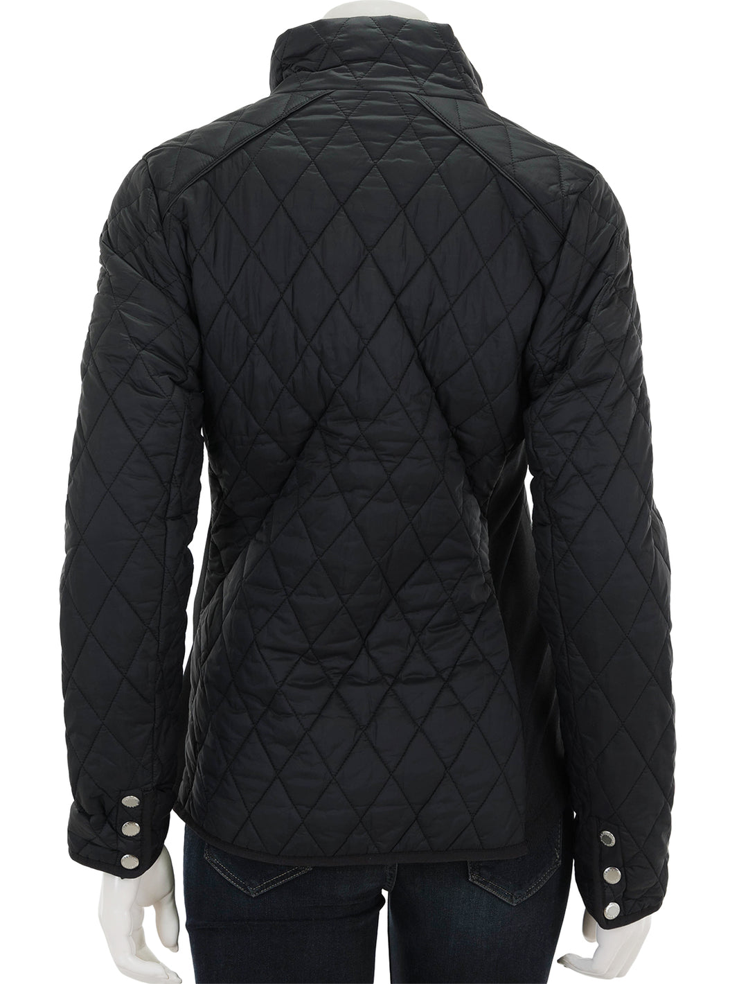 Back view of Barbour's Yarrow Quilted Jacket in Black.