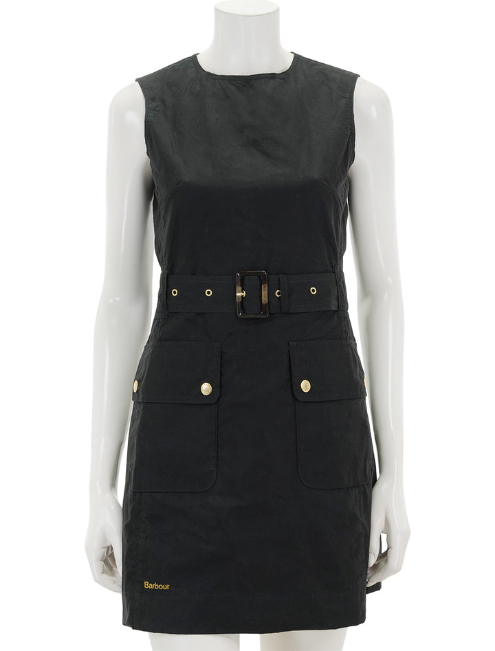 Front view of Barbour's cray dress in black.