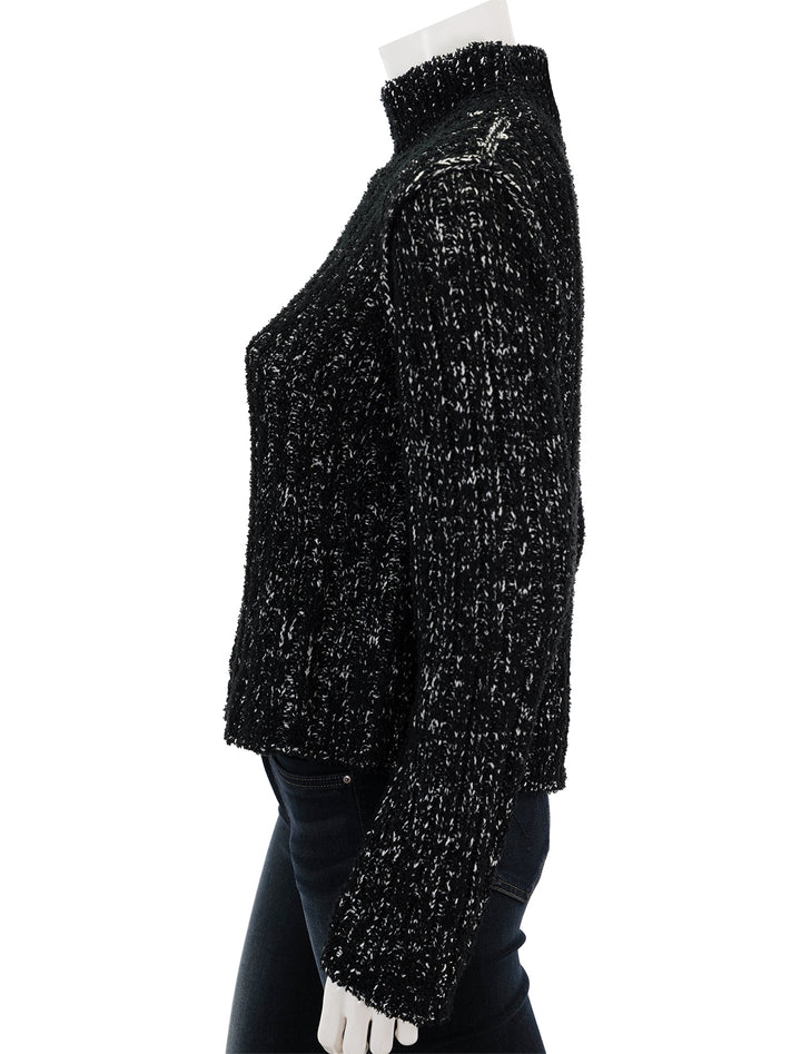 Side view of Steve Madden's Kirsten Sweater in Black Multi.