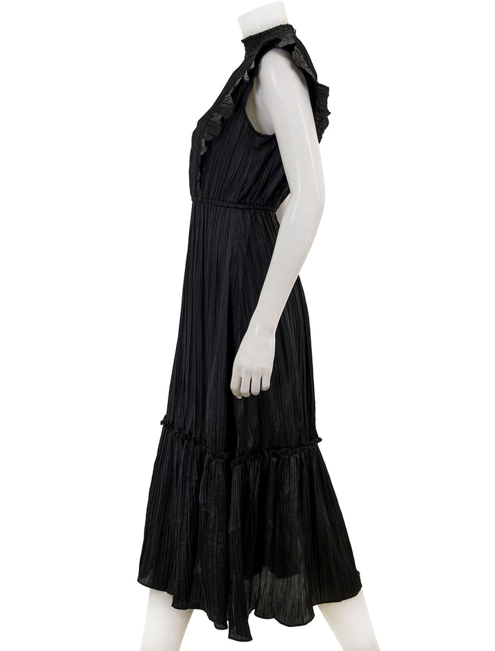 Side view of Steve Madden's wednesday dress in black.