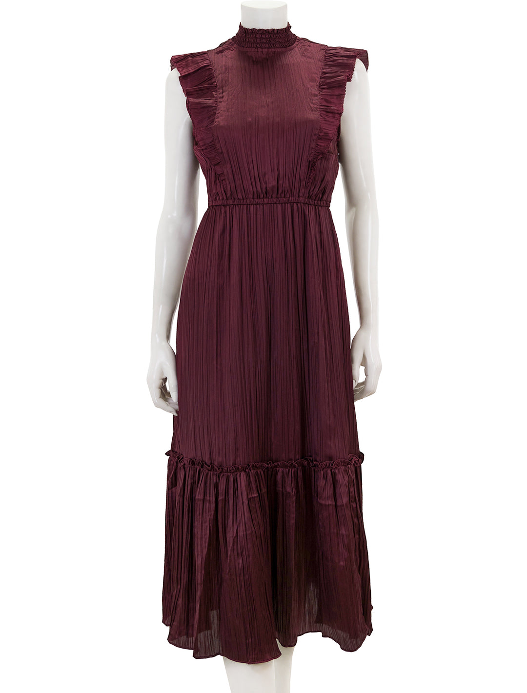 Front view of Steve Madden's wednesday dress in wine.