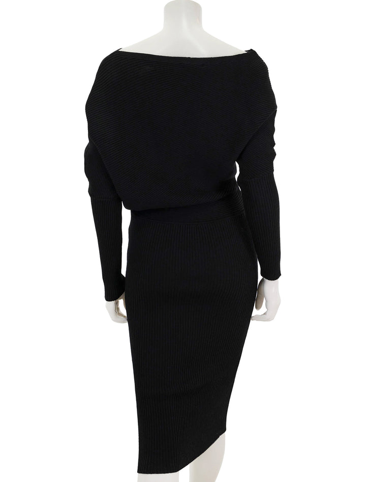 Back view of Steve Madden's lori sweater dress in black.