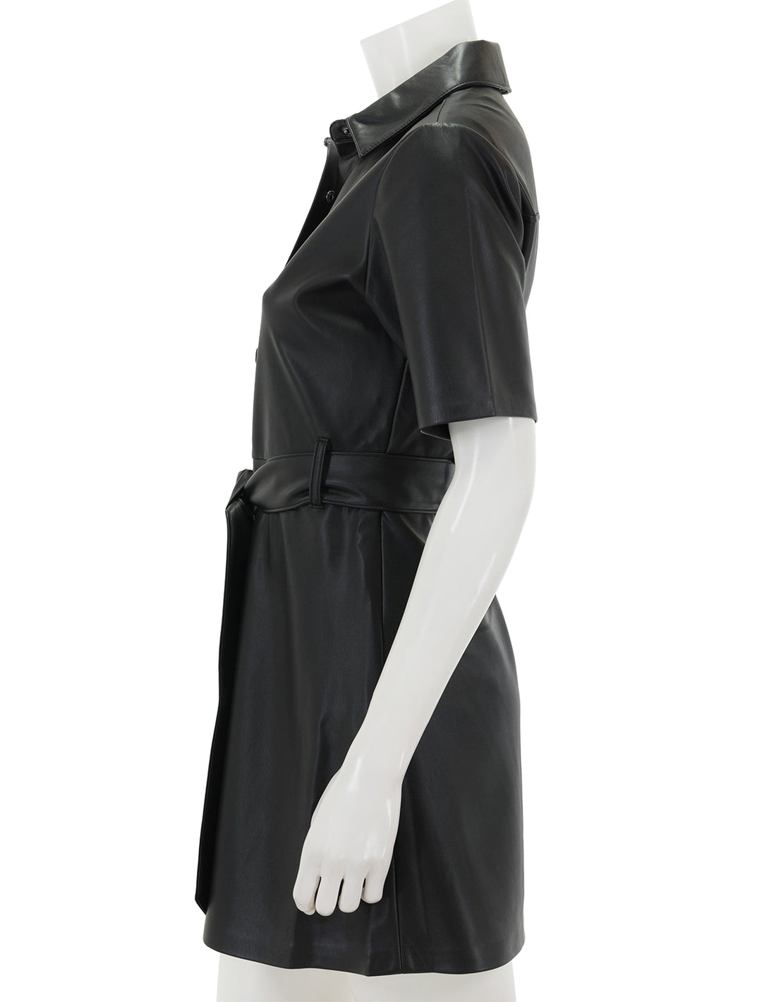 Side view of Steve Madden's jolene dress in black.