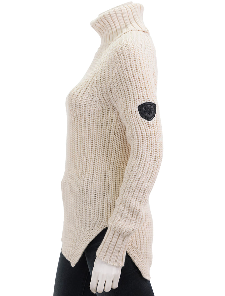 Side view of Alp N Rock's simone sweater in ivory.