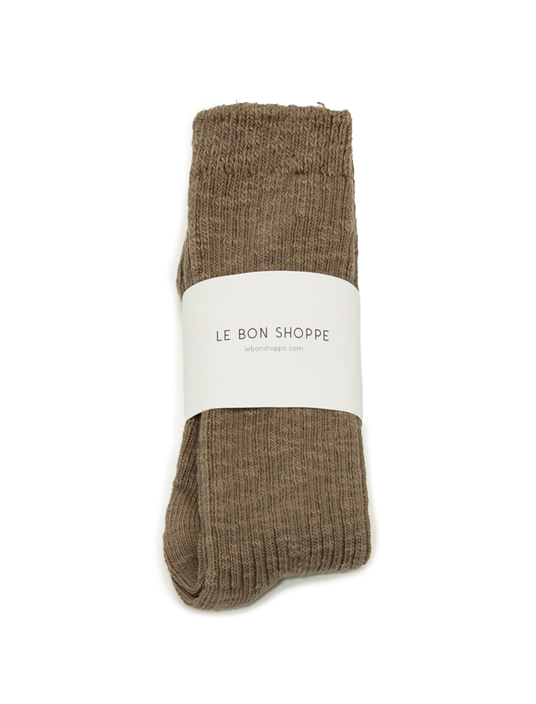 Overhead view of Le Bon Shoppe's cottage socks in flax.