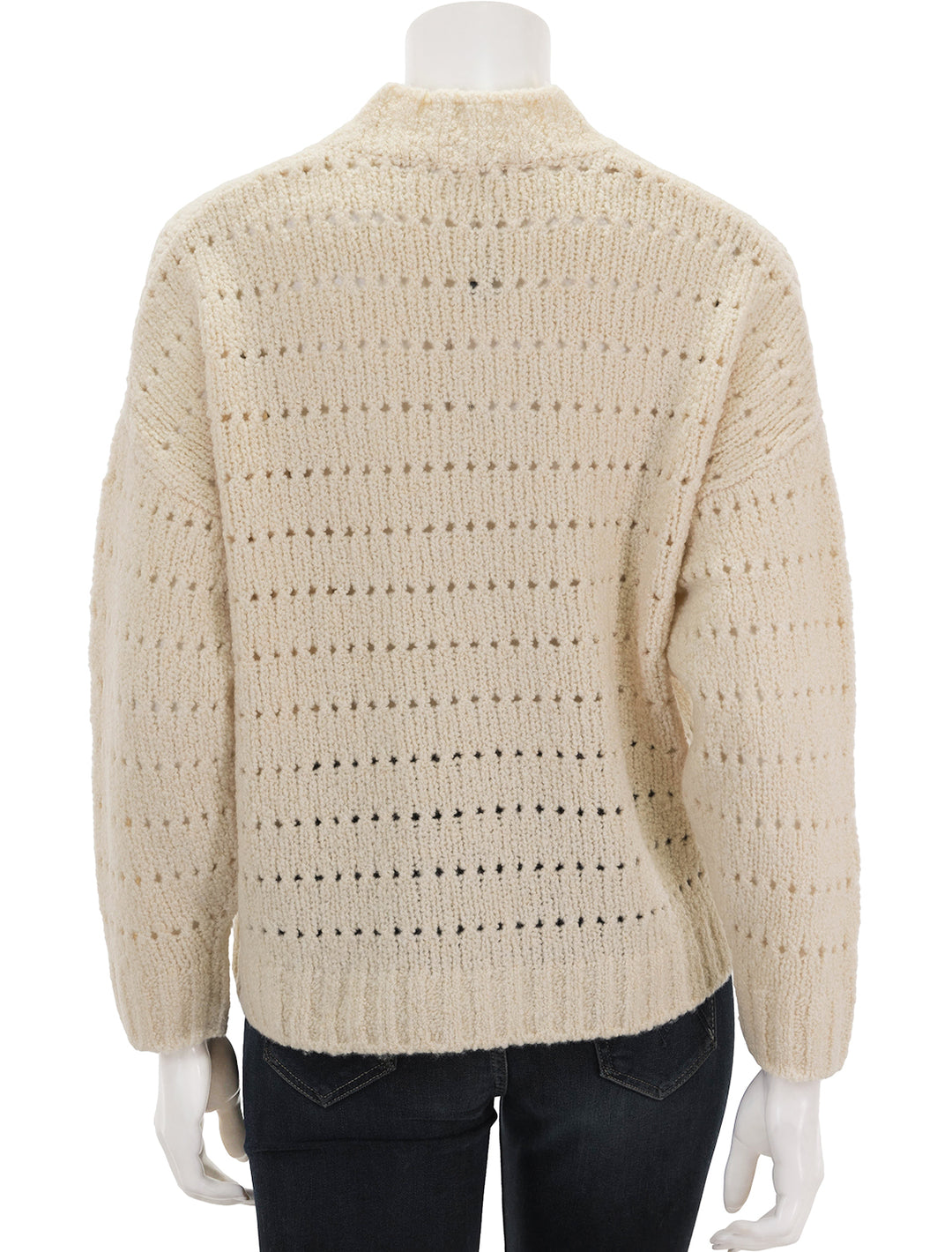 Back view of Sundays NYC's kian cardigan in clotted cream.