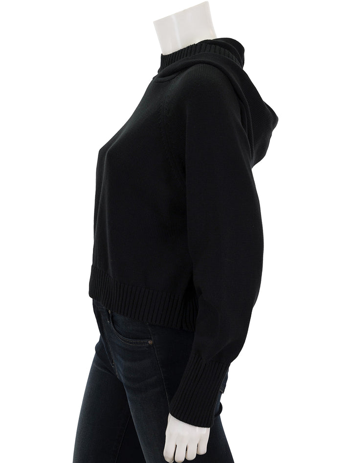 Side view of Sundays NYC's trail hoodie in black.