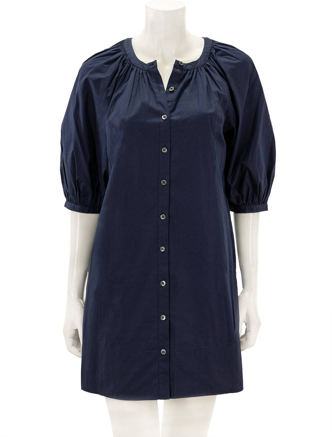 Front view of STAUD's mini vincent dress in navy.