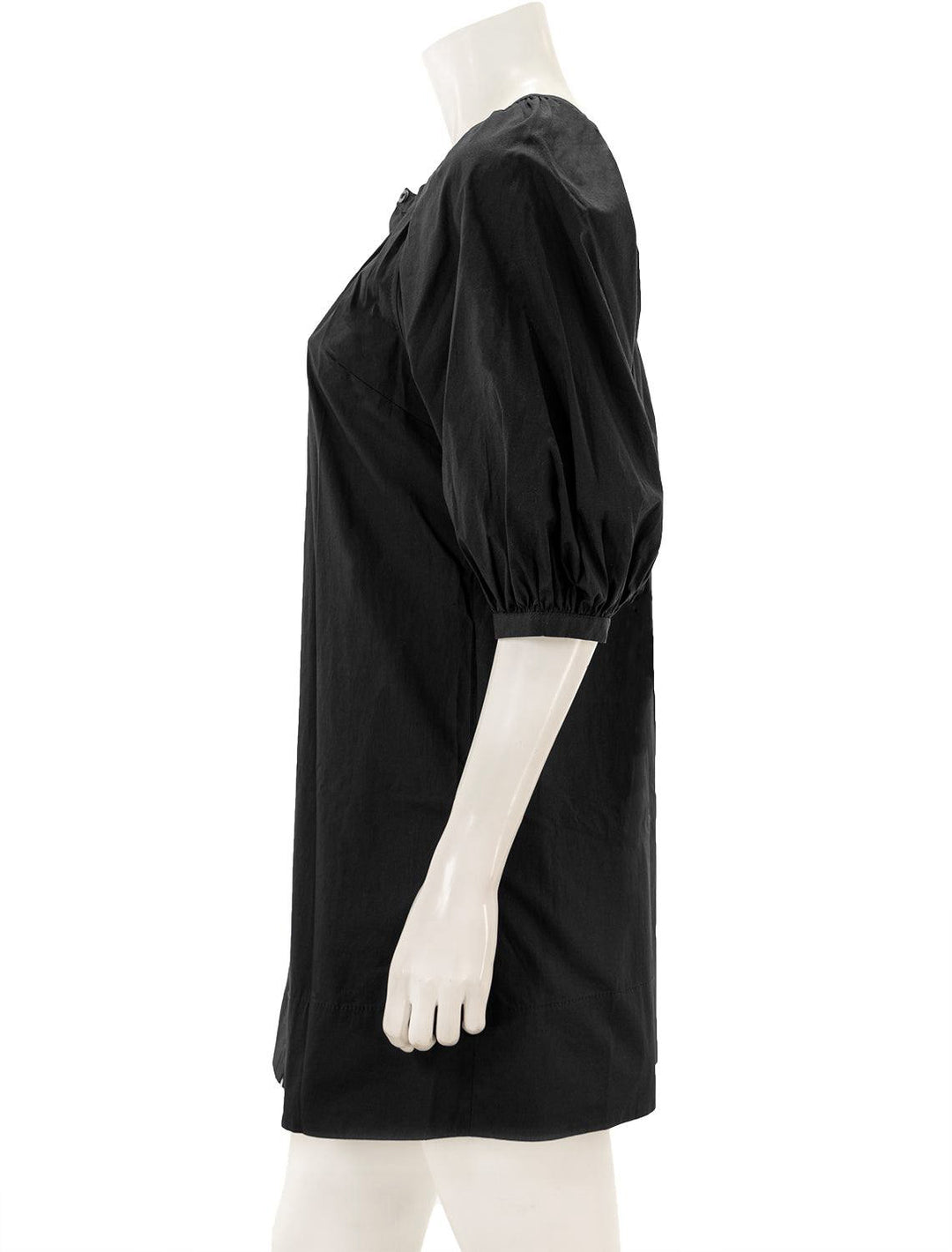 Side view of Staud's mini vincent dress in black.