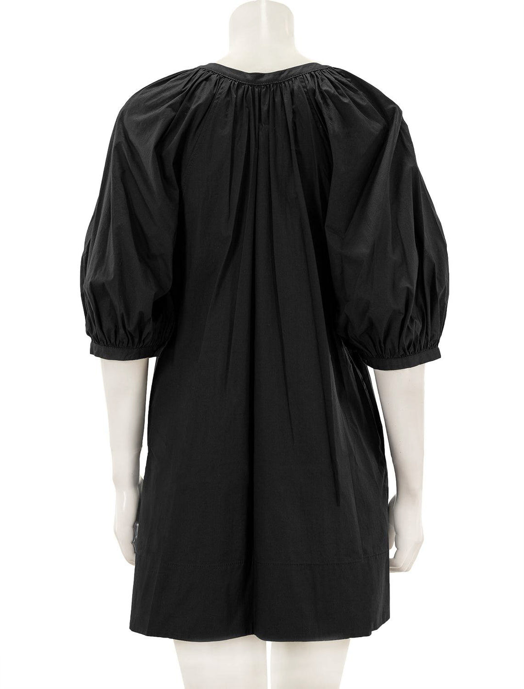 Back view of Staud's mini vincent dress in black.