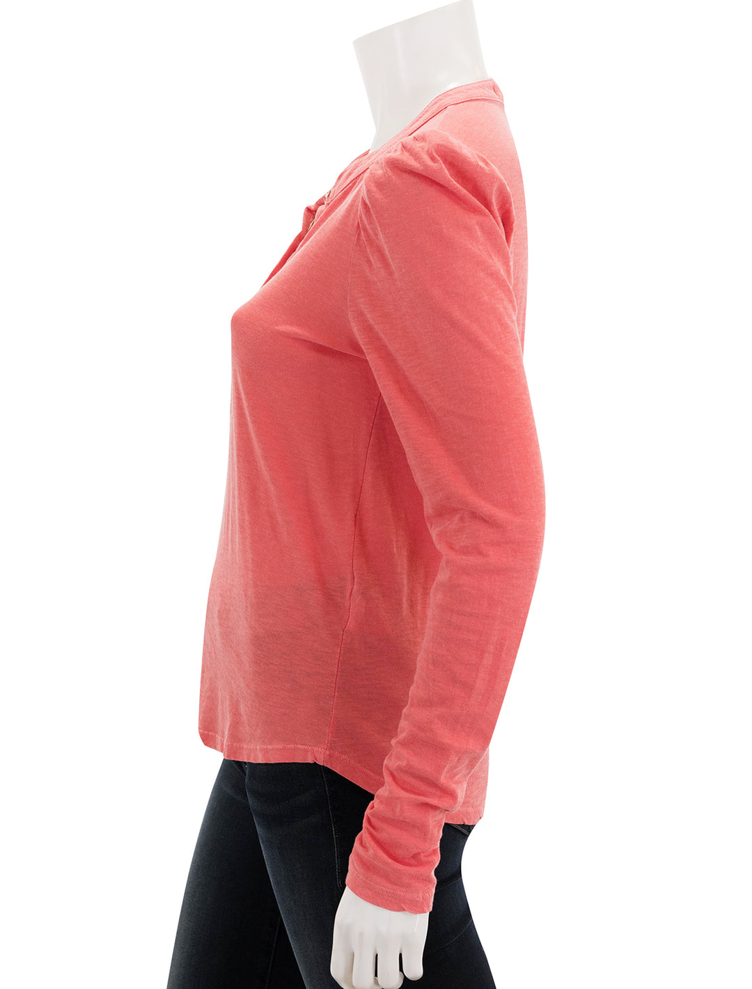 side view of henley in scarlet