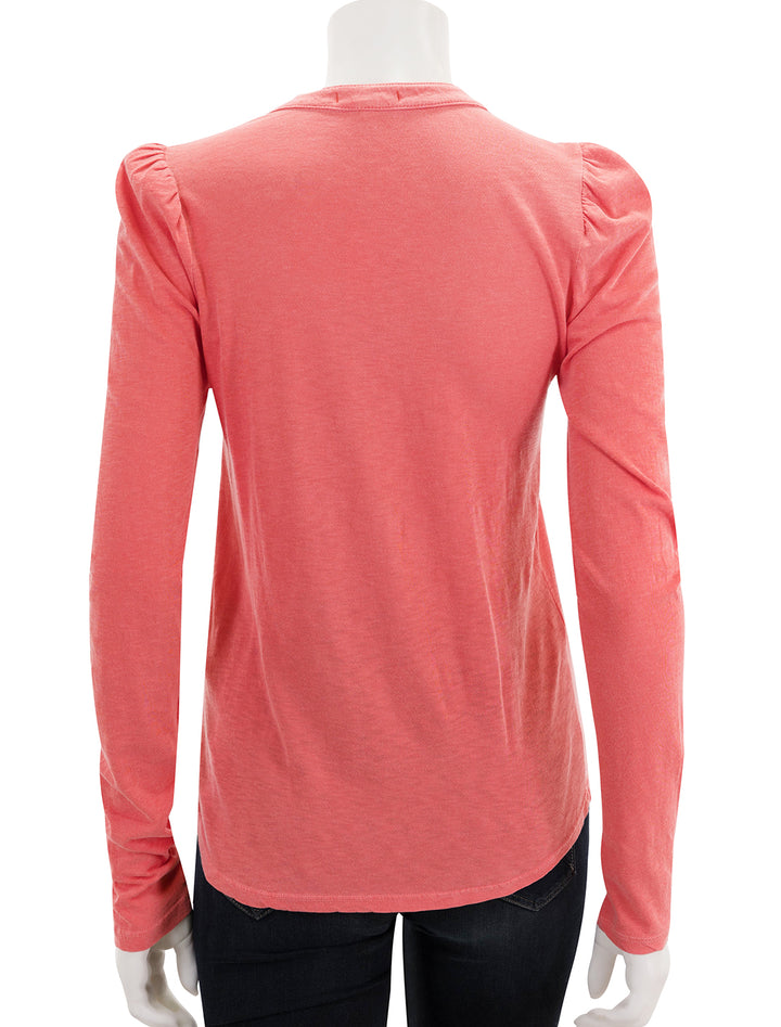 back view of henley in scarlet