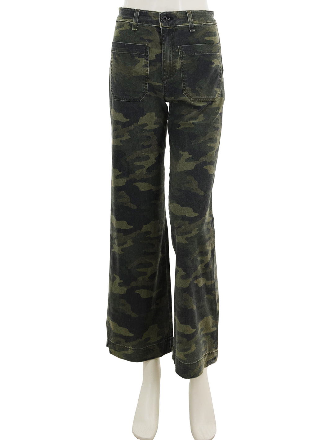 front view of sailor pant in camo