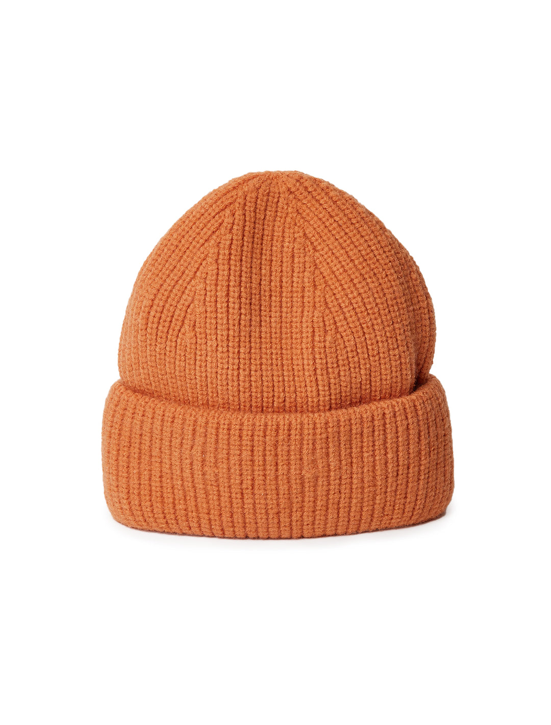 Front view of Hat Attack's Major Beanie in Orange.