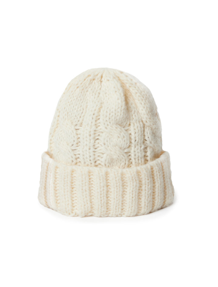 Hat Attack's fisherman beanie in ivory.