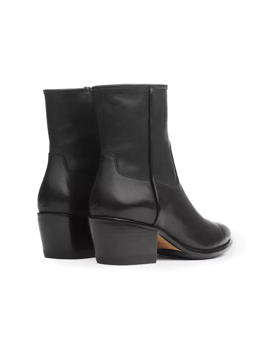Back angle view of Rag & Bone's mustang boots in black.