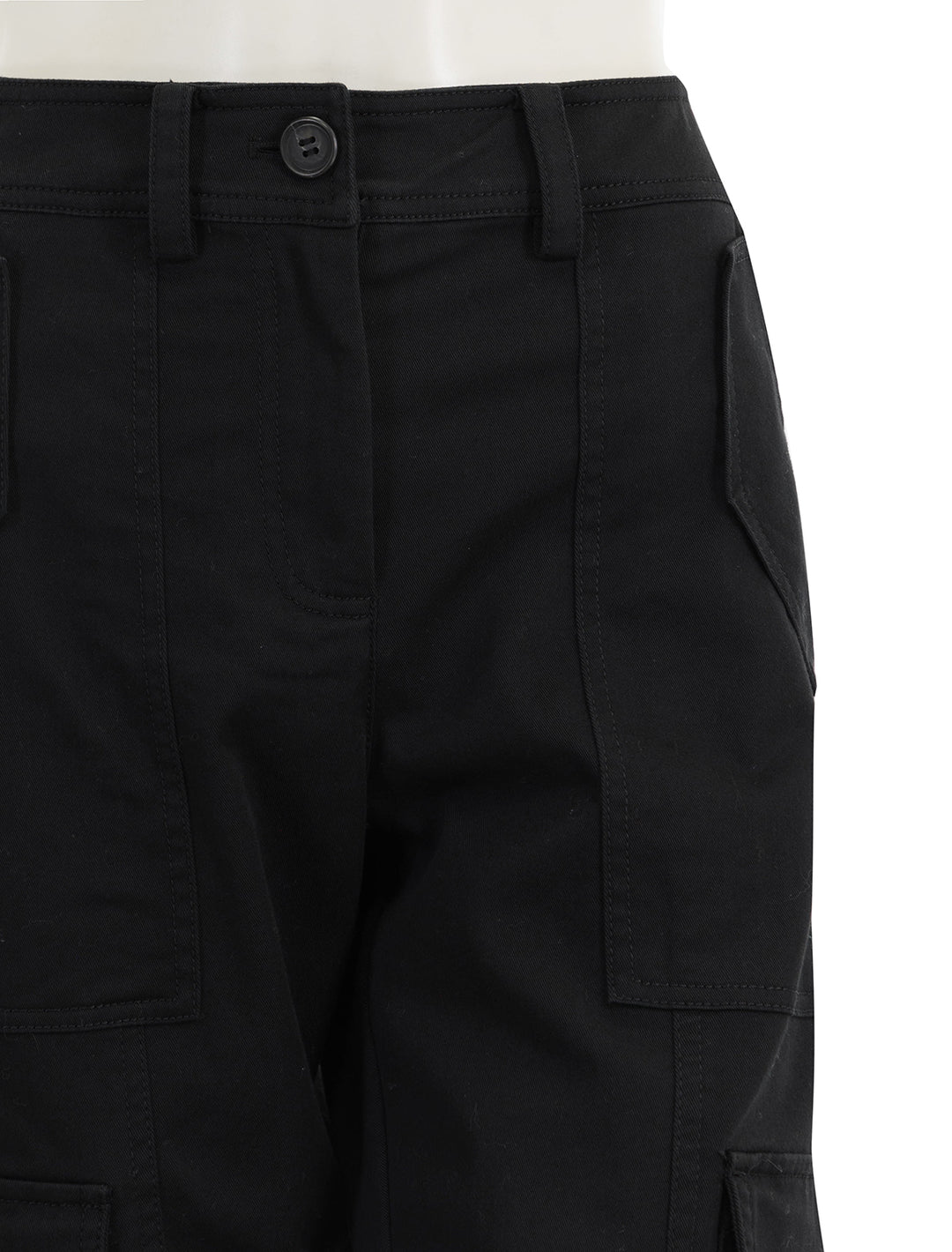 close up view of elian pant in black