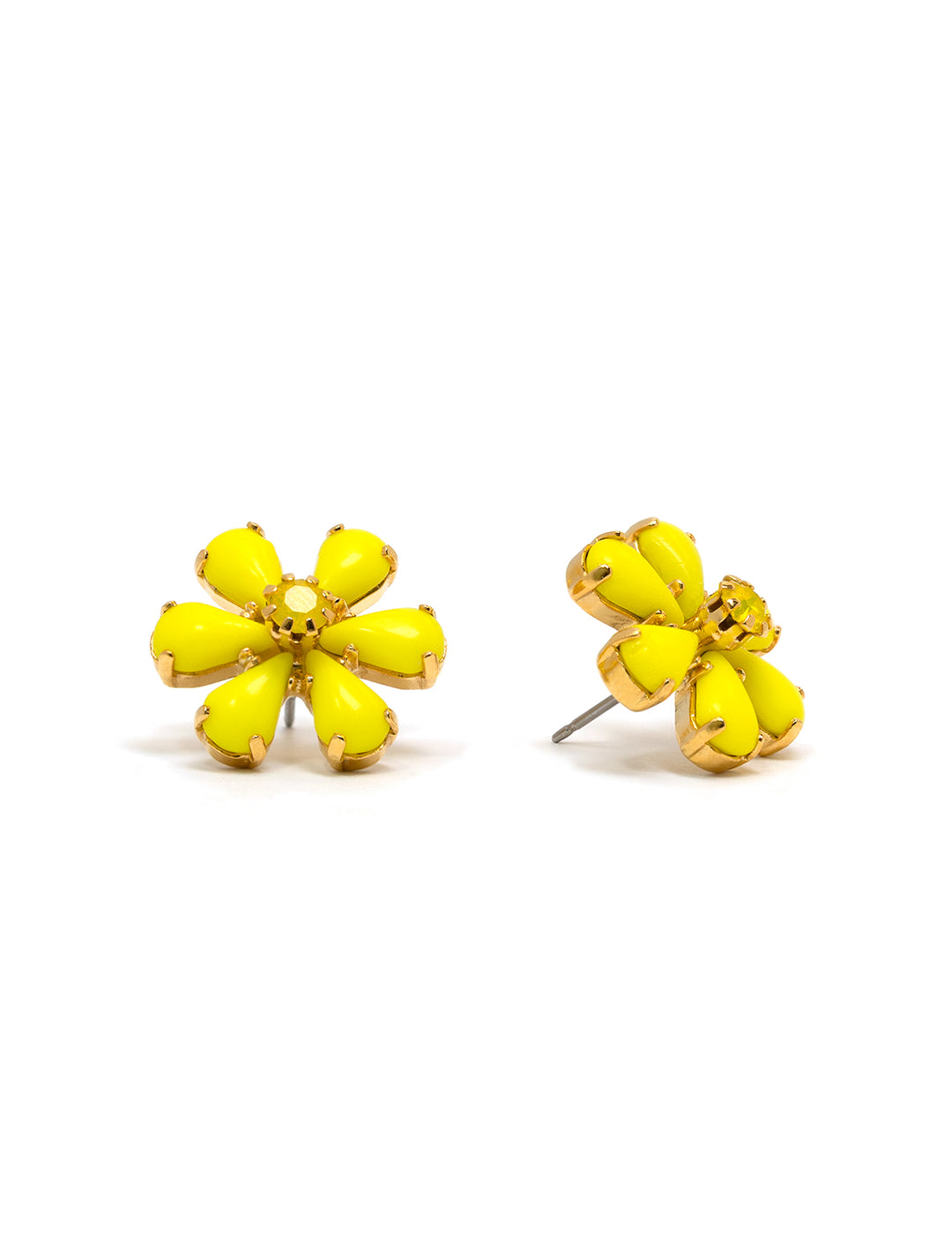 Front view of Elizabeth Cole's briar earrings in yellow.