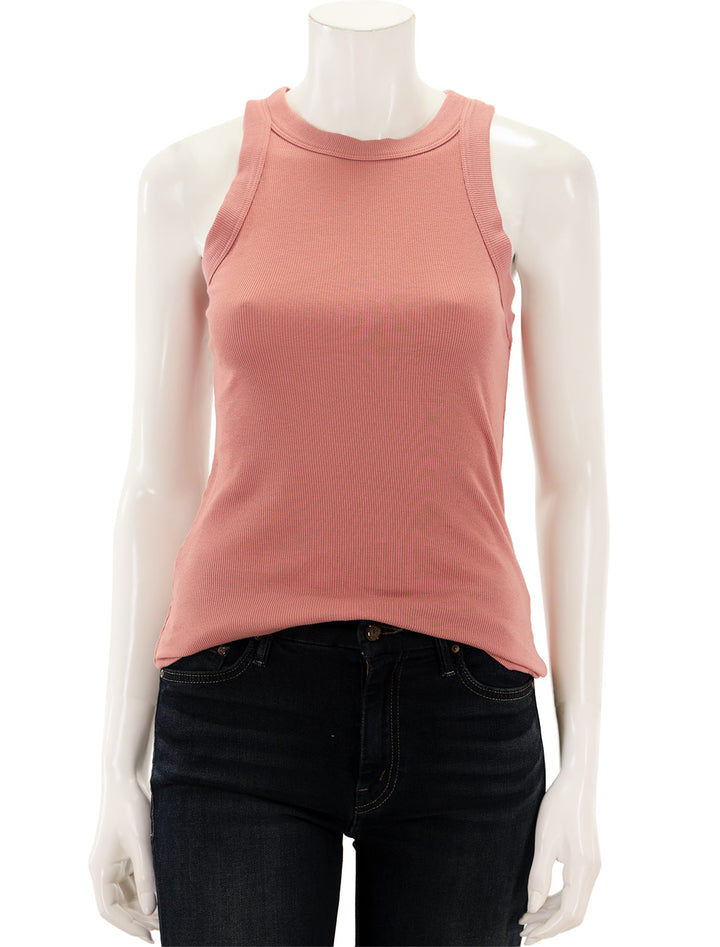 Front view of Sundays NYC's turner tank in dusty rose.