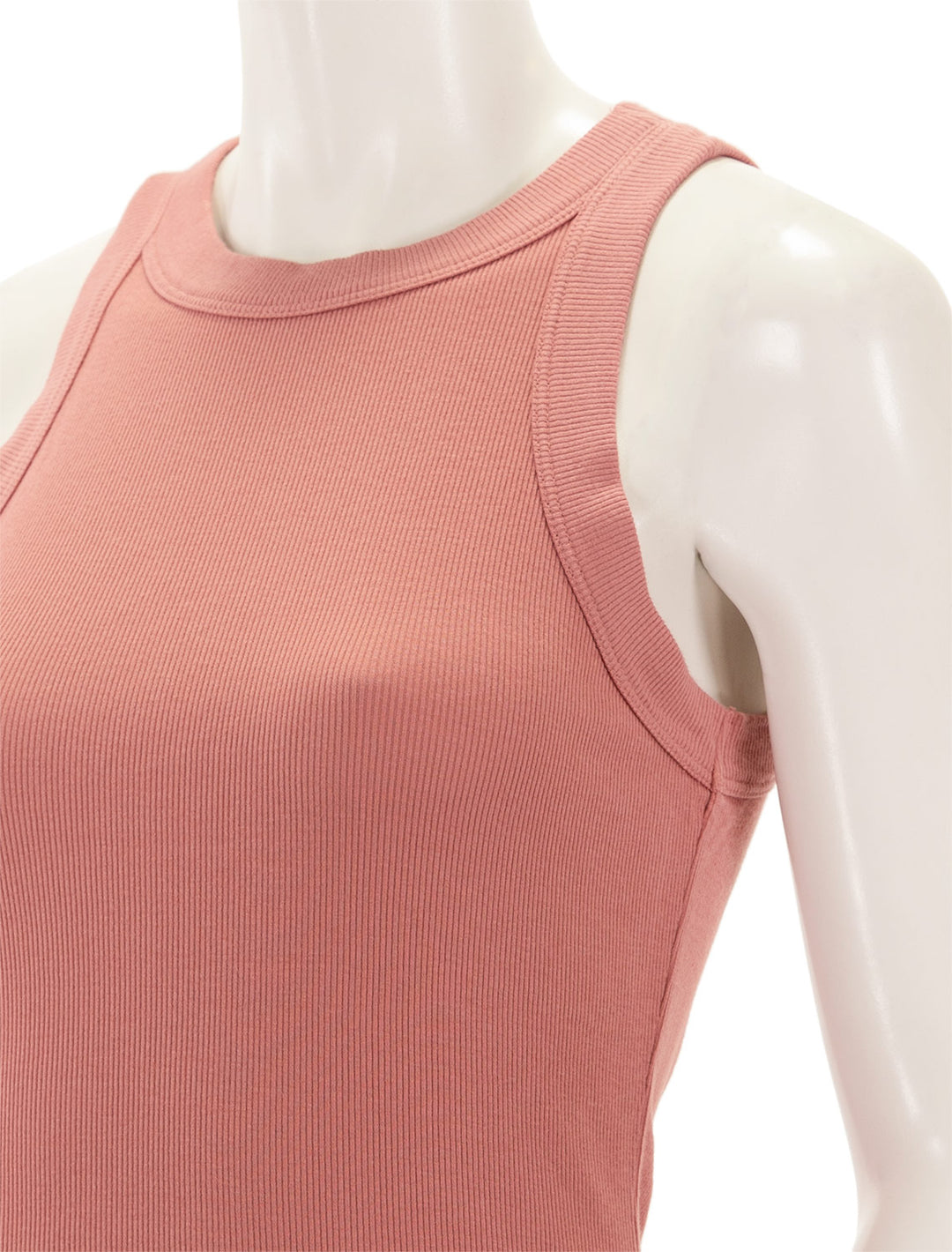Close-up view of Sundays NYC's turner tank in dusty rose.
