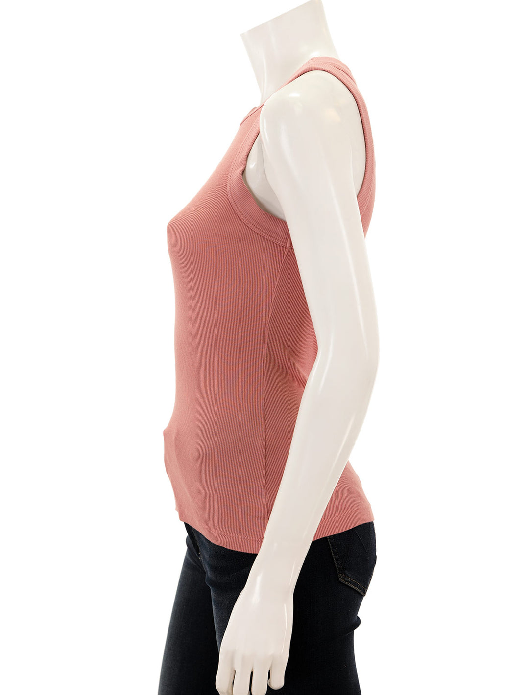 Side view of Sundays NYC's turner tank in dusty rose.