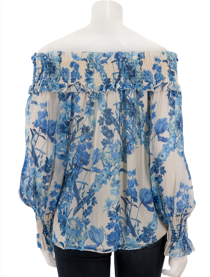 Back view of Cara Cara's patrizia top in blue floral.