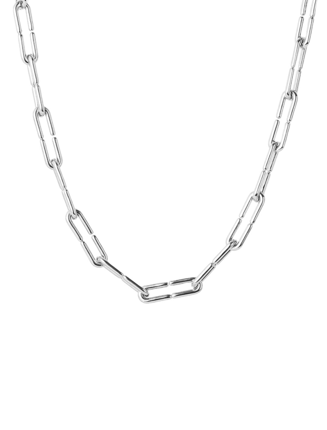 Front view of Jenny Bird's ballon link chain in silver.