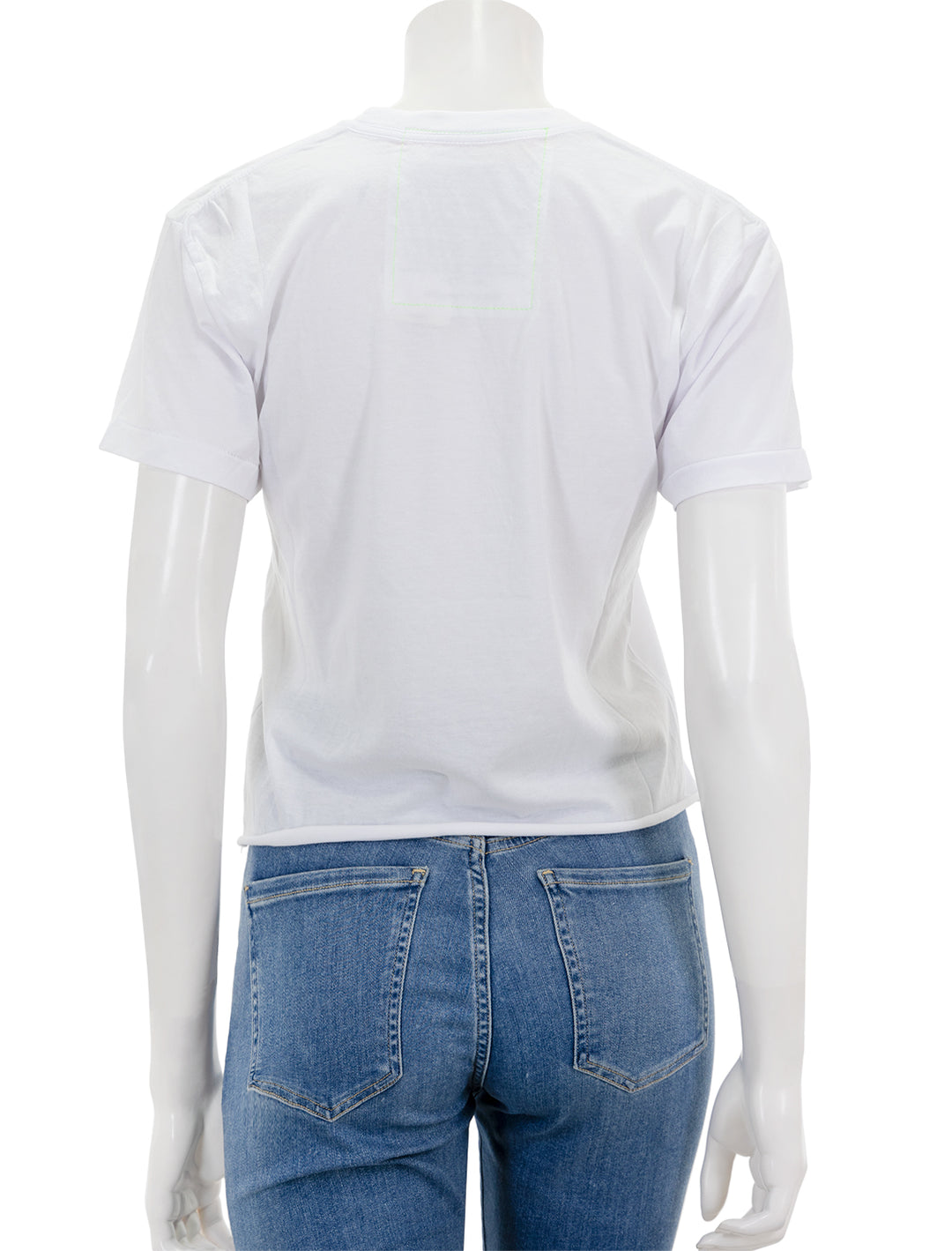 Back view of Aviator Nation's smiley 2 boyfriend tee in white.