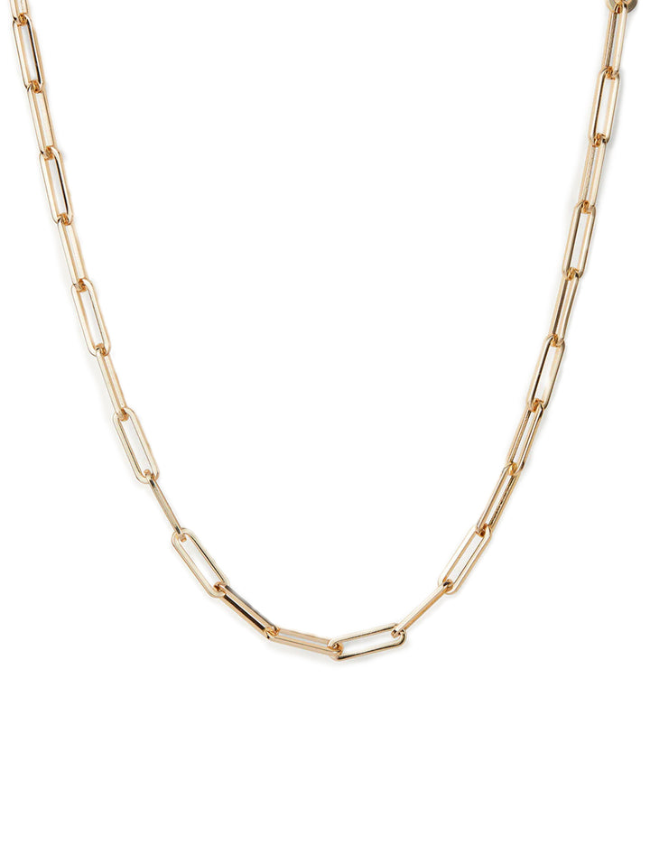 Front view of Jenny Bird's andi slim chain in gold.
