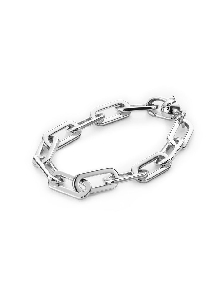 Front view of Jenny Bird's andi bracelet in silver.
