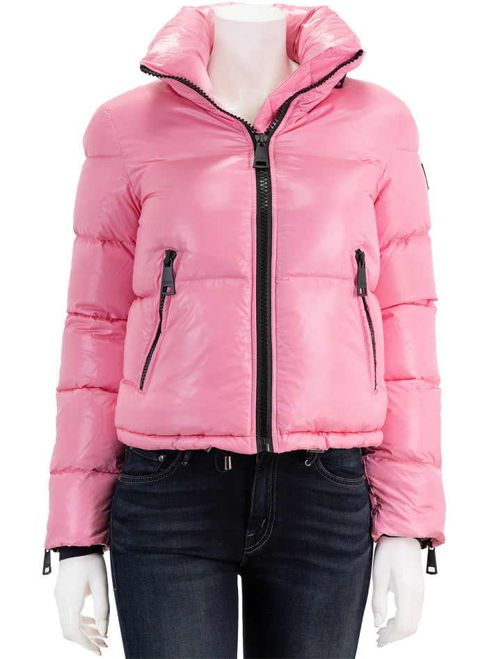 Front view of SAM.'s marni in bright pink, zipped.