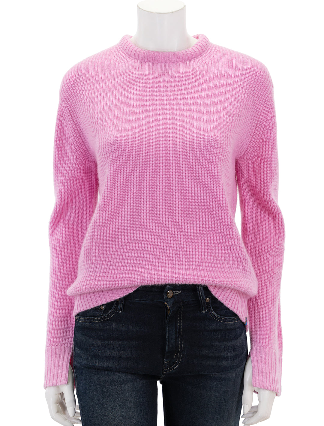 Front view of KULE's the alden sweater in pink.