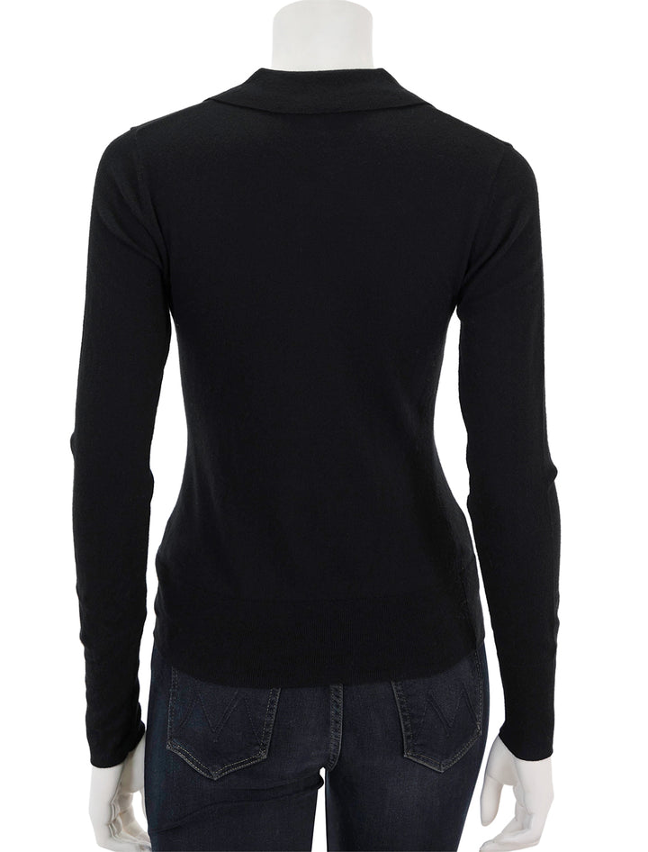 Back view of L'agence's sterling collared sweater in black.