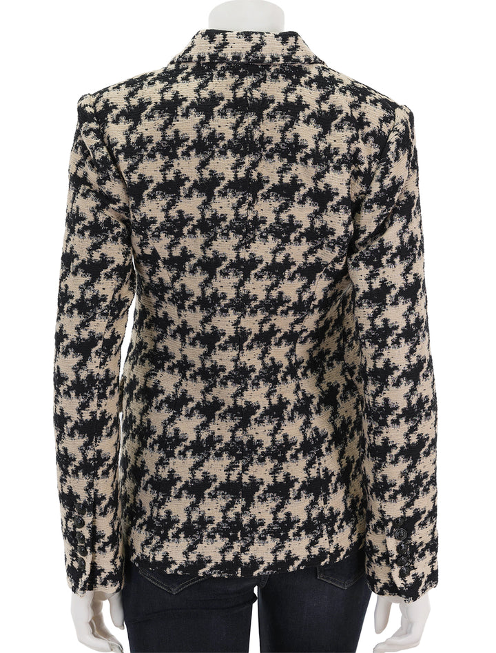 Back view of L'agence's kenzie blazer in houndstooth.