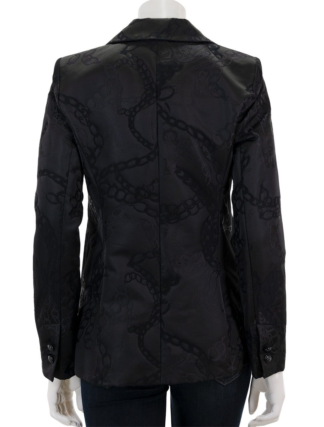 Back view of L'agence's chamberlin blazer in black multi chain.