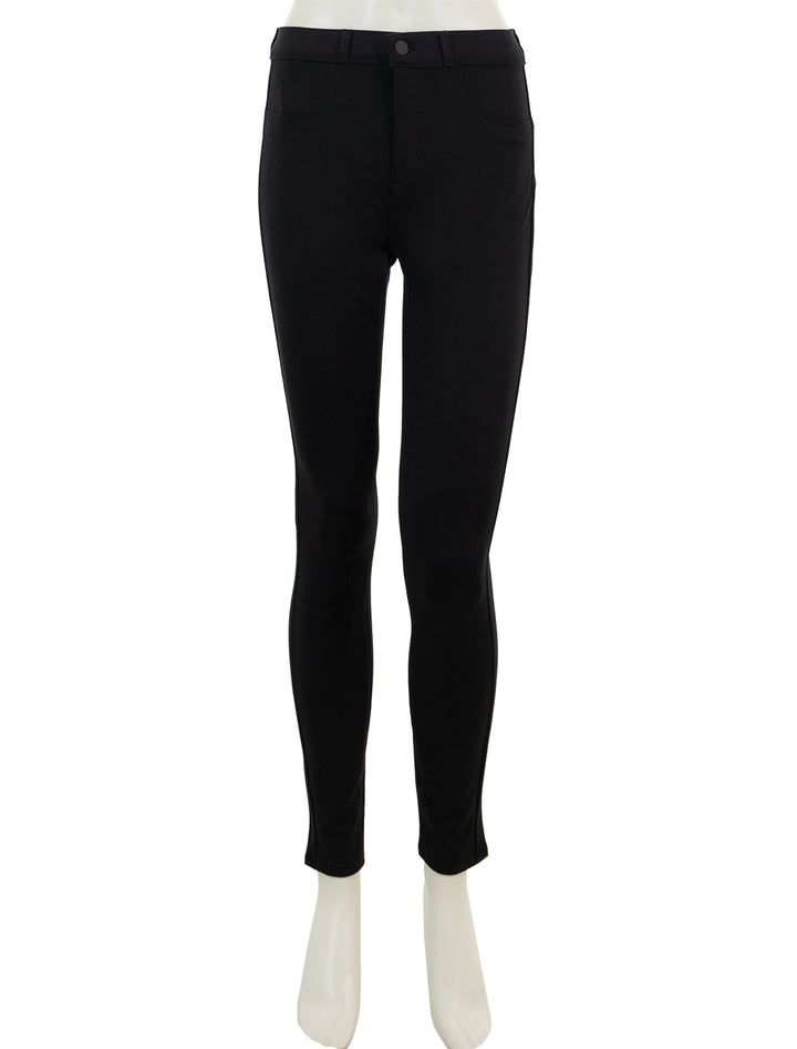 Front view of L'agence's asher high rise seamed skinny pant in black.