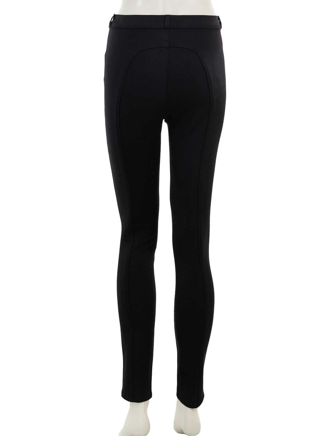 Back view of L'agence's asher high rise seamed skinny pant in black.