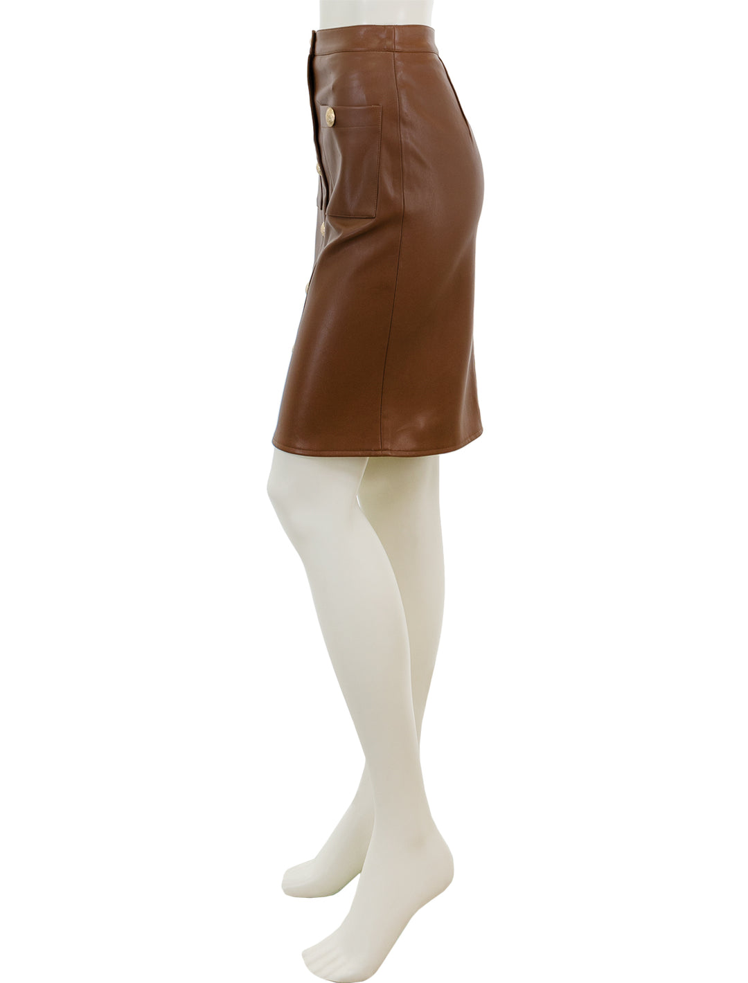 Side view of L'agence's amira pencil skirt in smoky quartz.