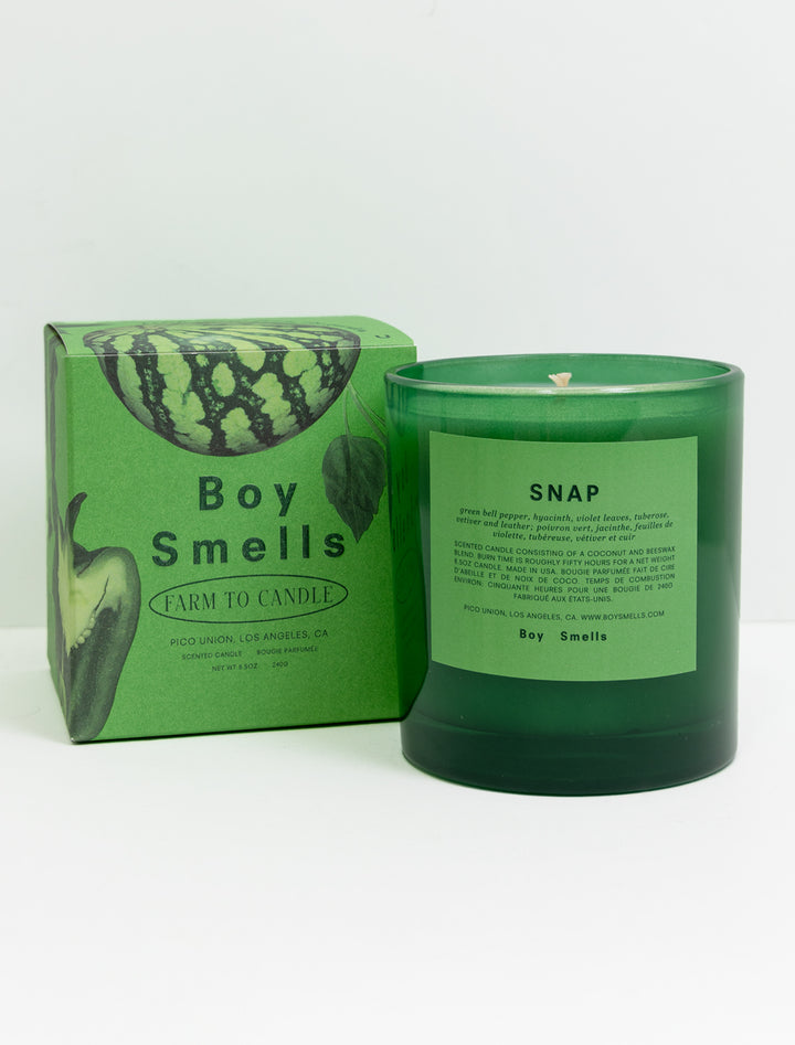 Product packaging image of Boy Smells' farm to candle | snap.